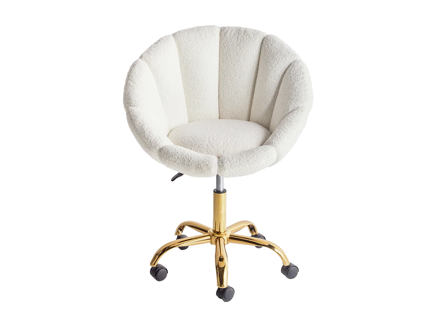 Chaise de bureau ANNABELLE Bouclé Blanc