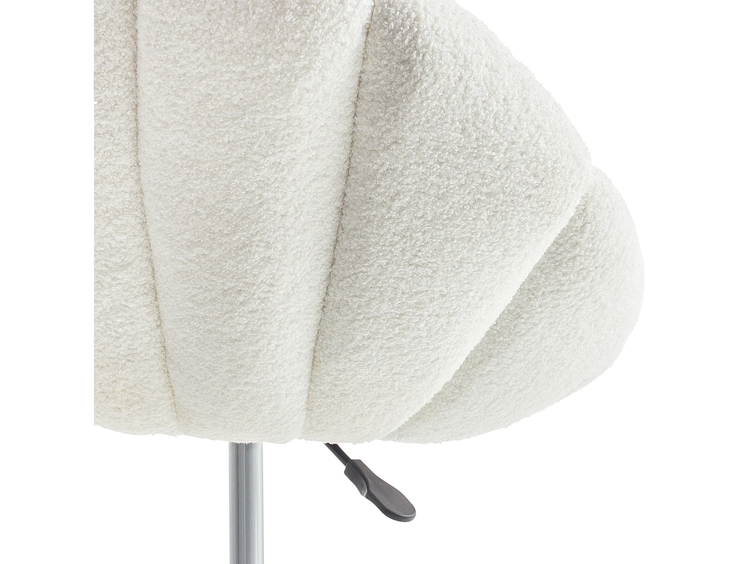 Bürostuhl Bouclé weiß höhenverstellbar bremsbare Rollen Muschelform Annabelle