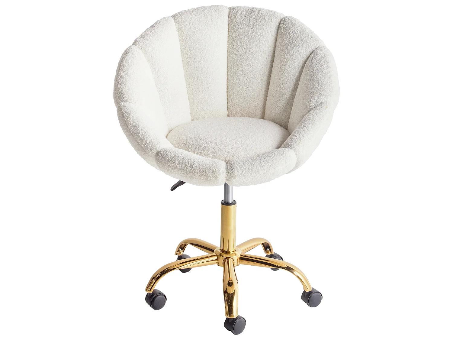 Chaise de bureau ANNABELLE Bouclé Blanc