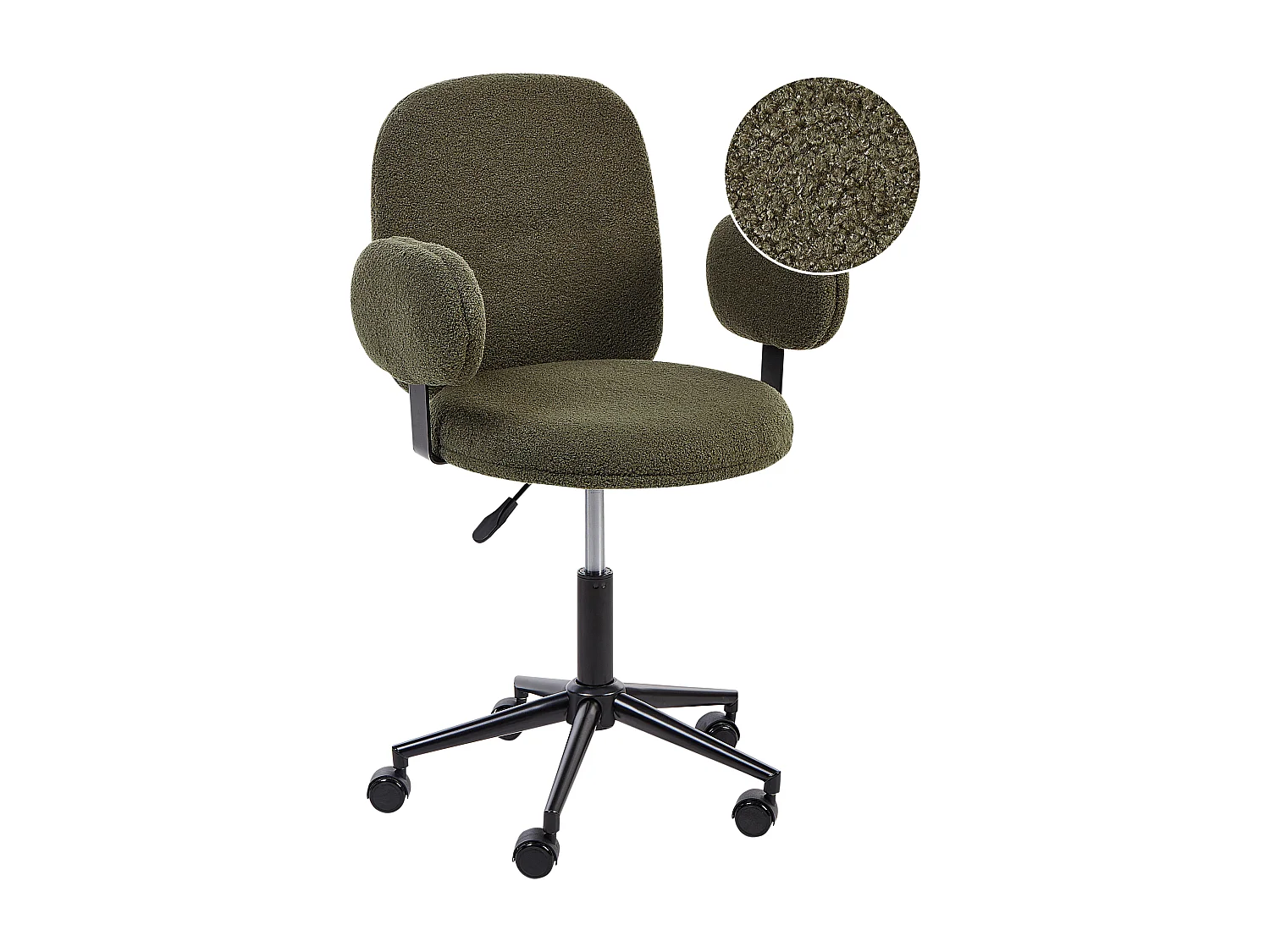 Chaise de bureau MORAGA Bouclé Vert foncé