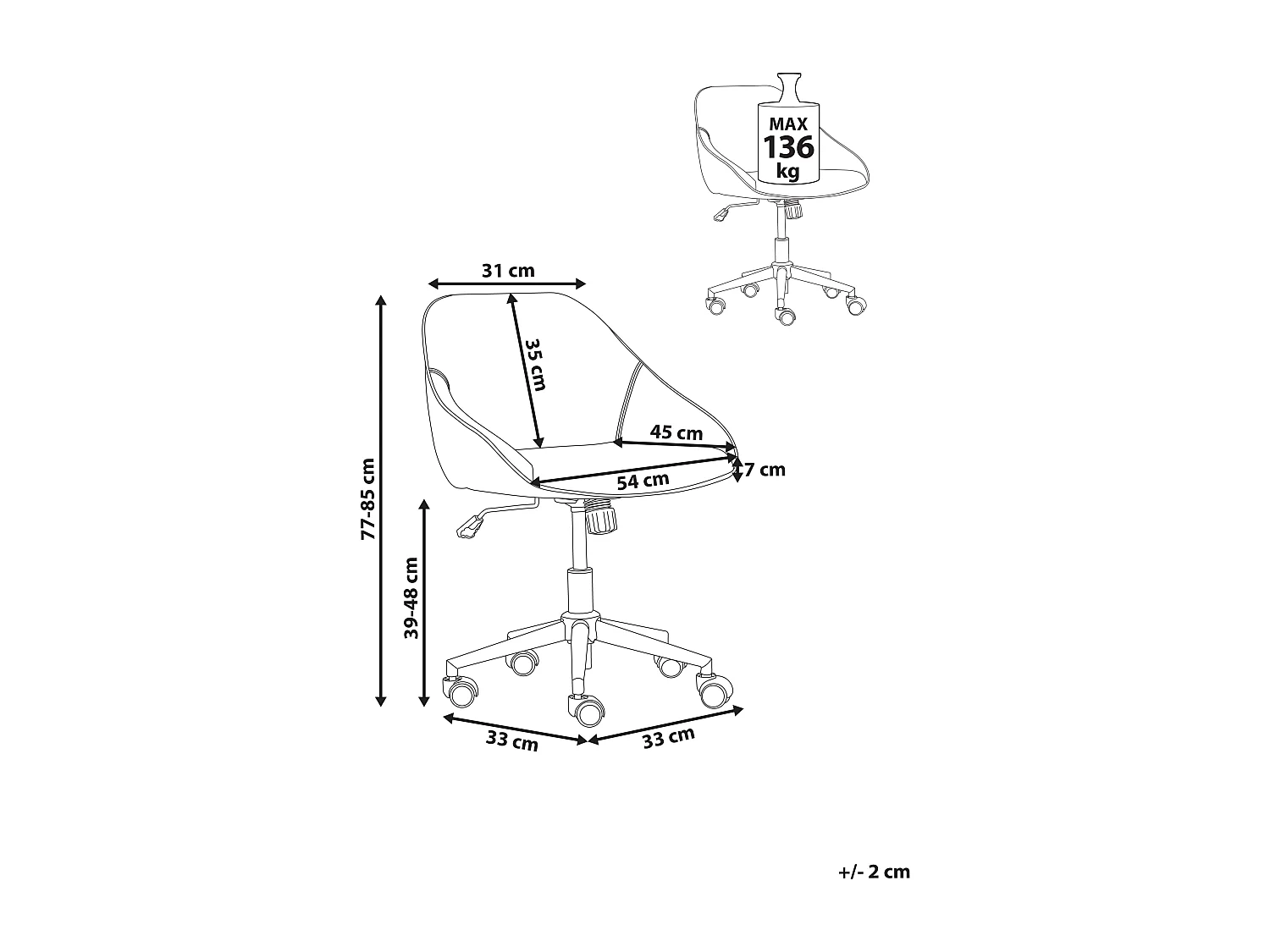 Sedia da scrivania BARDSDALE Velluto Grigio scuro