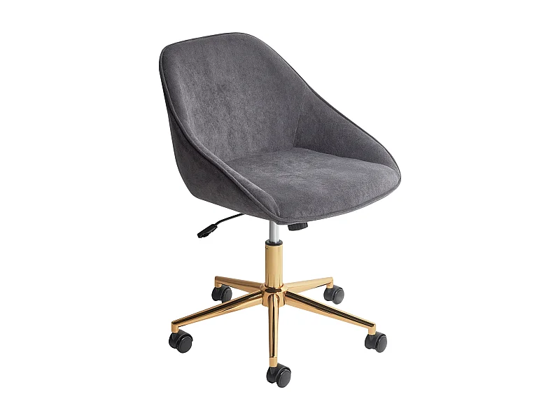 Chaise de bureau BARDSDALE Velours Gris foncé