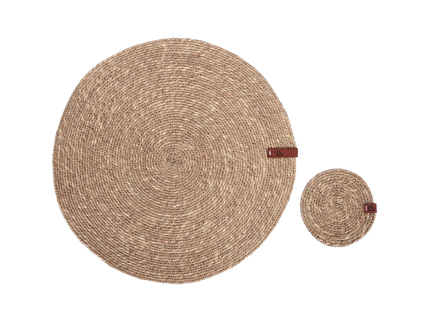 Placemats en onderzetters set KUNZEA Natuurlijk Zeegras
