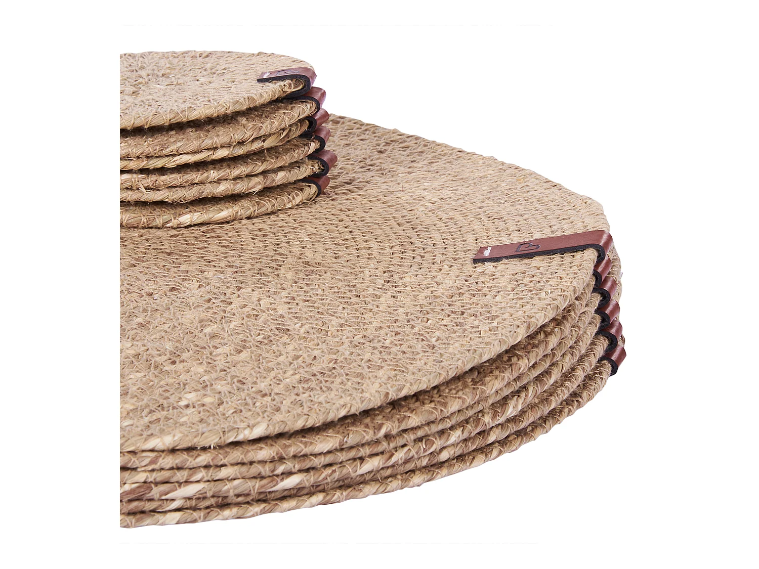 Conjunto de manteles individuales y posavasos KUNZEA Natural Algas marinas