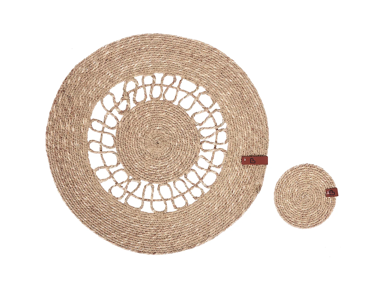 Ensemble sets de table et sous-verres PEPPERBERRY Naturel Herbier marin
