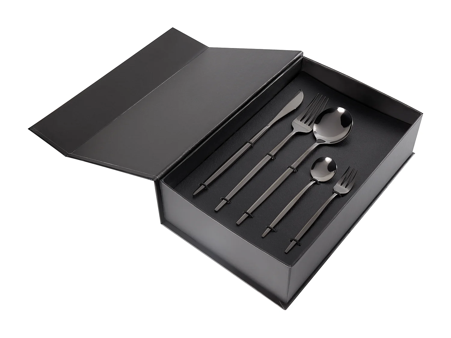 Set de 30 couverts RIGATONI Noir