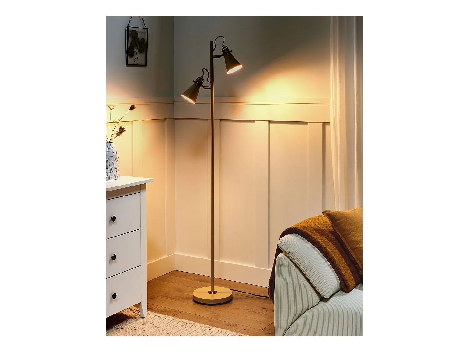 Stehlampe MOYOLA verstellbar Metall Beige