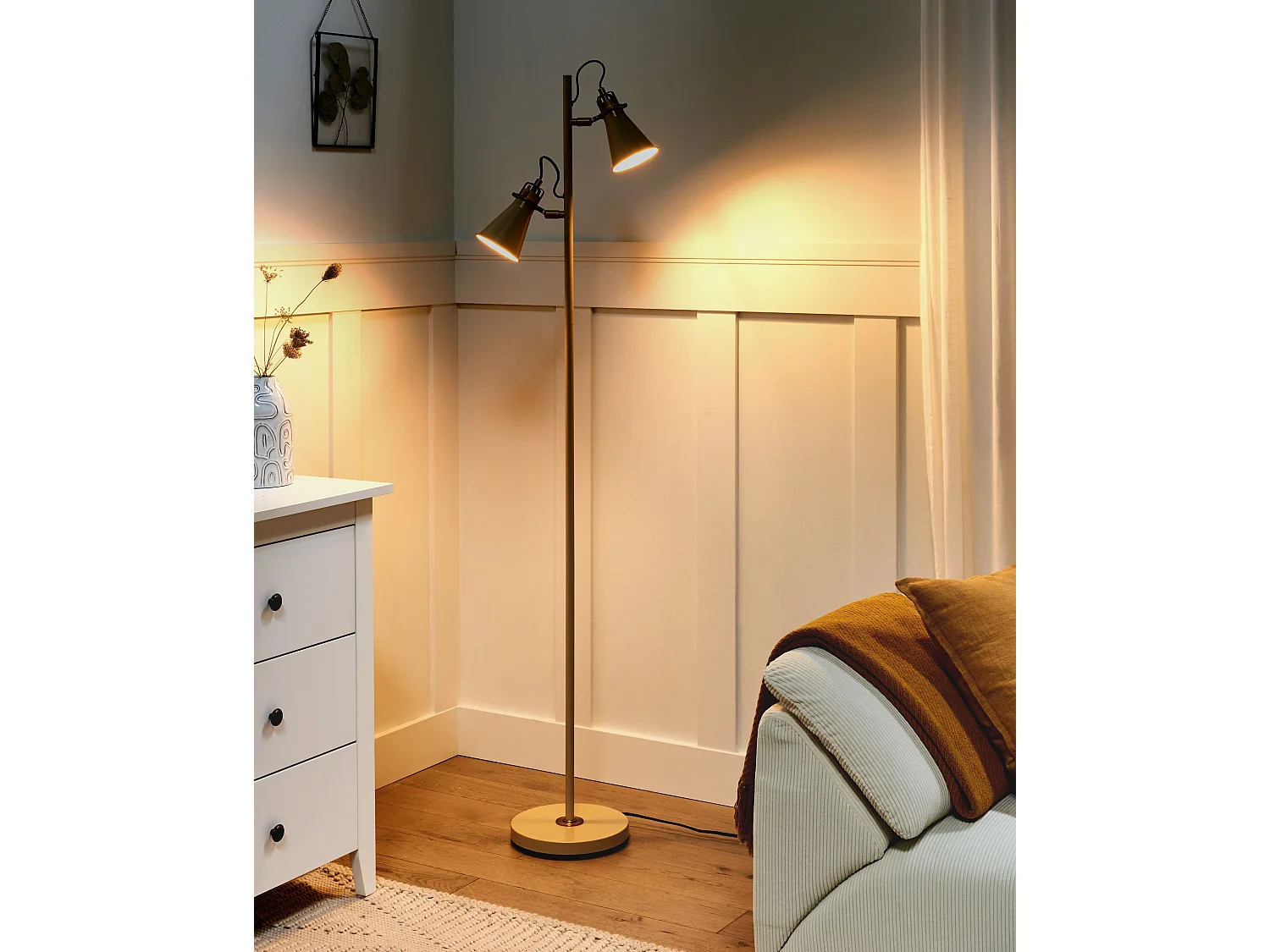 Lampadaire MOYOLA Réglable Métal Beige