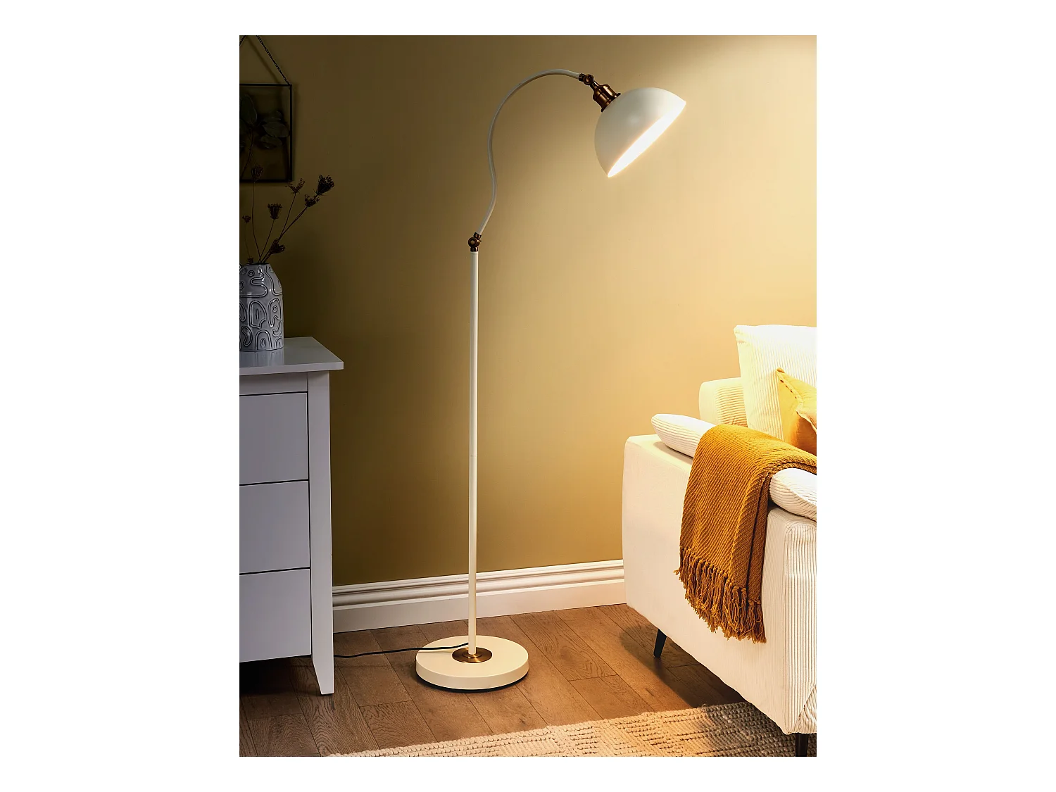 Staande lamp LENNON Verstelbaar Metaal Lichtbeige