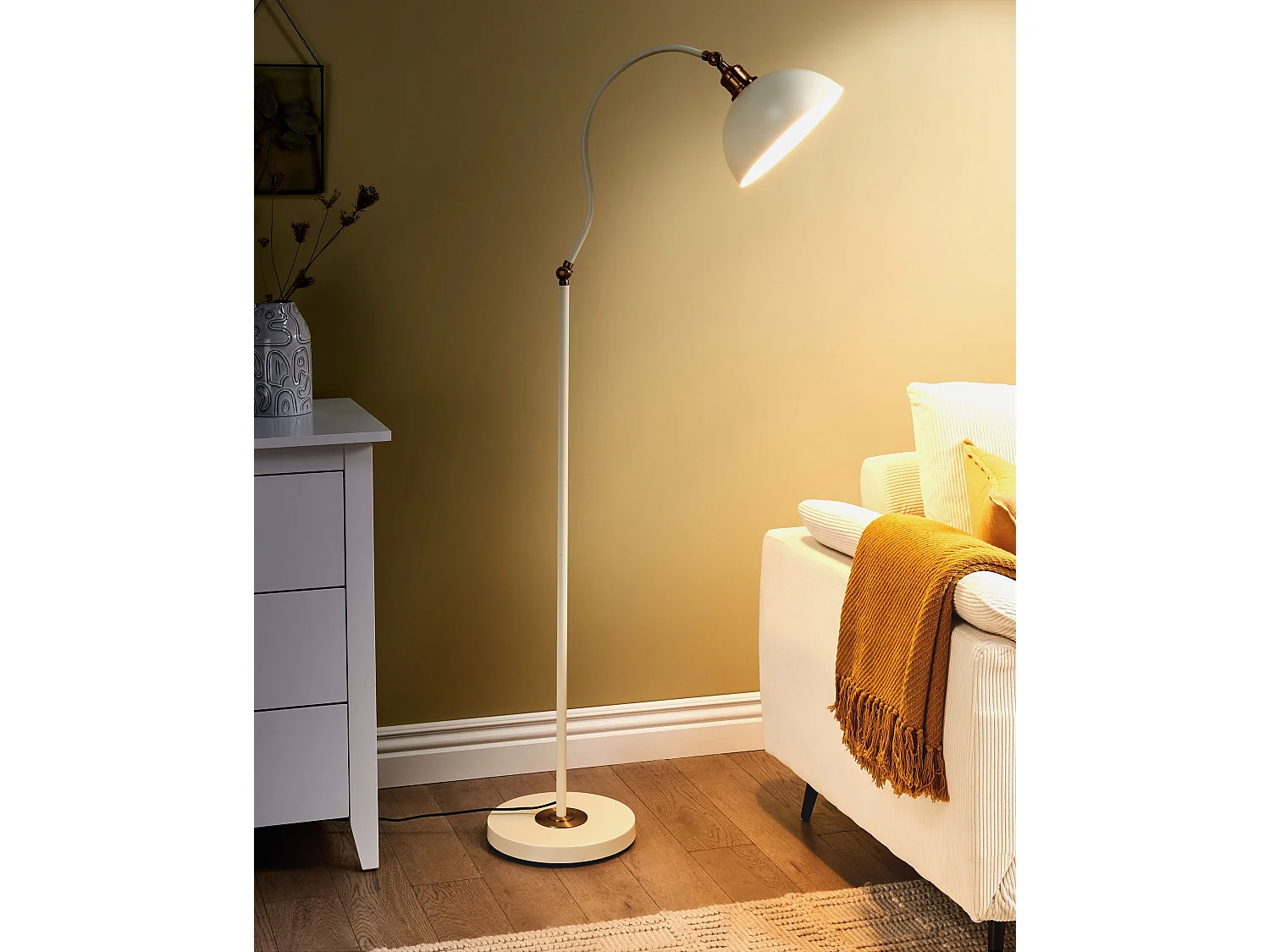 Staande lamp LENNON Verstelbaar Metaal Lichtbeige