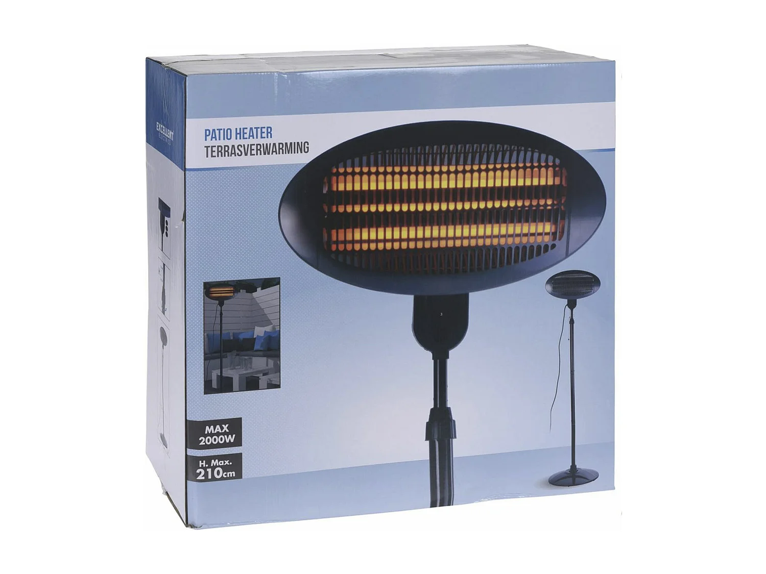 Chauffage mural Well Home avec 3 tubes de quartz 50x18x21cm