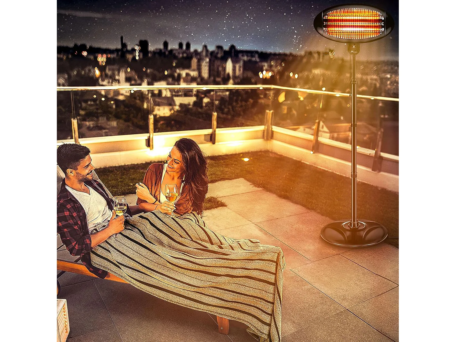 Chauffage mural Well Home avec 3 tubes de quartz 50x18x21cm