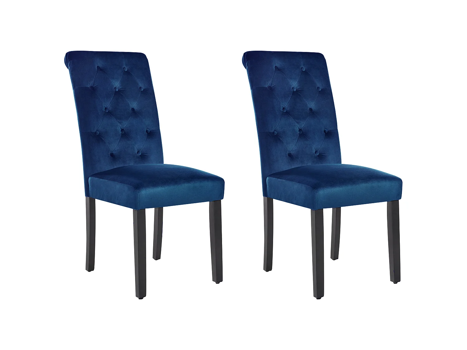 Set di 2 sedie da pranzo VELVA Velluto Blu scuro