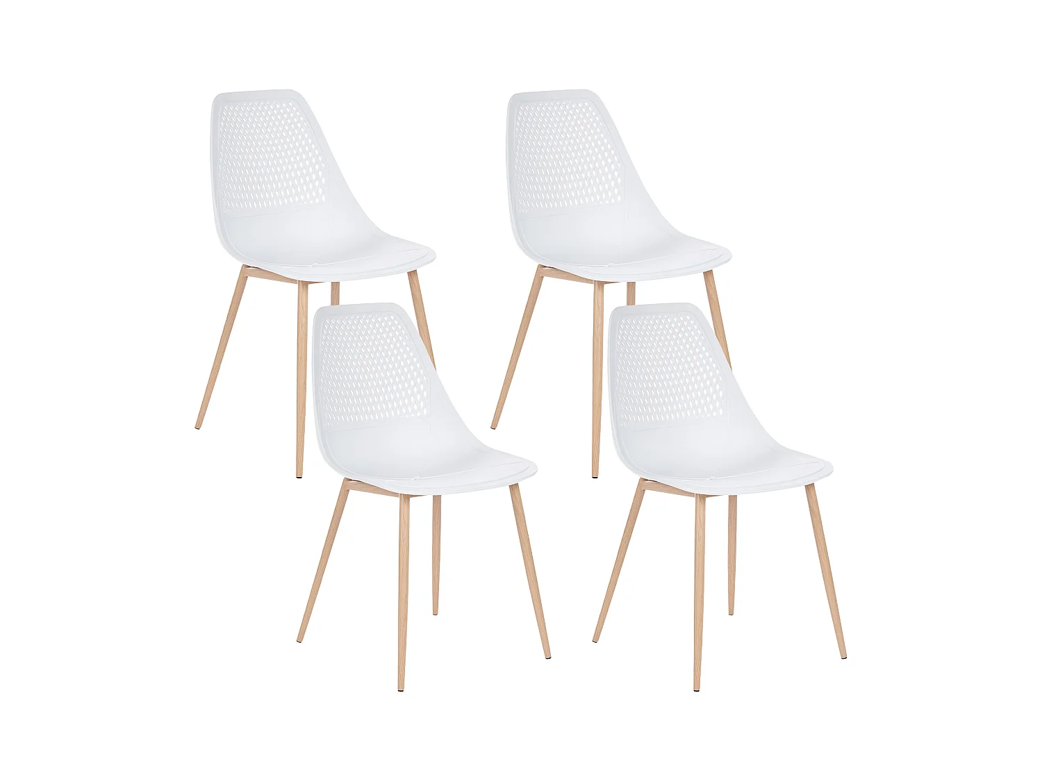 Lot de 4 chaises de salle à manger HAZELTON Blanc