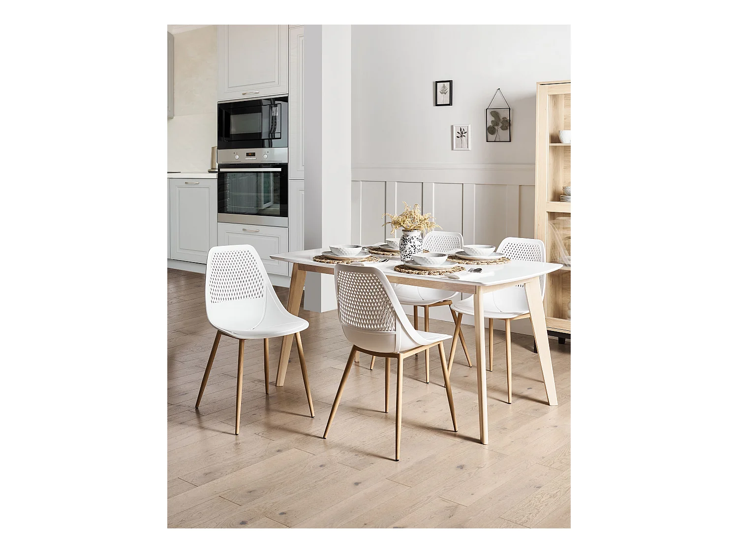 Zestaw 4 krzeseł do jadalni HAZELTON Biały