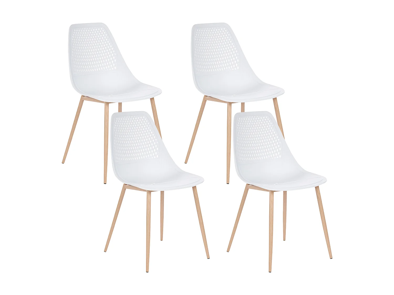 Lot de 4 chaises de salle à manger HAZELTON Blanc