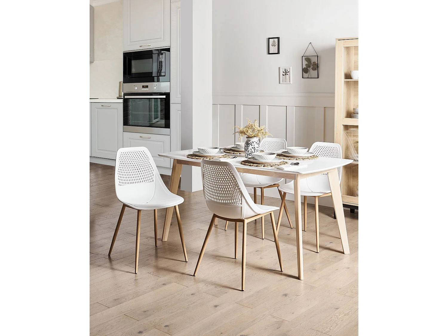 Lot de 4 chaises de salle à manger HAZELTON Blanc