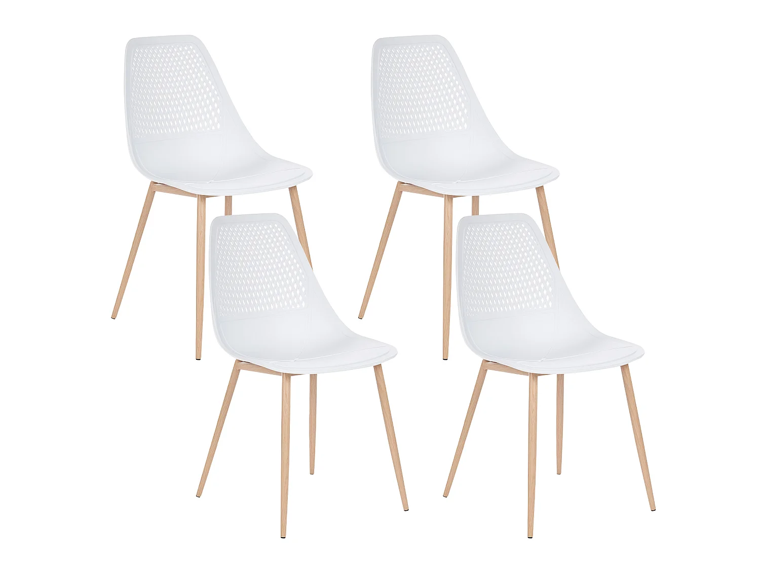 Lot de 4 chaises de salle à manger HAZELTON Blanc