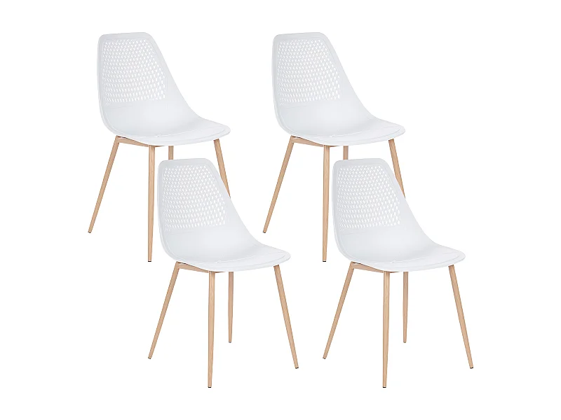 Set van 4 eetkamerstoelen HAZELTON Wit