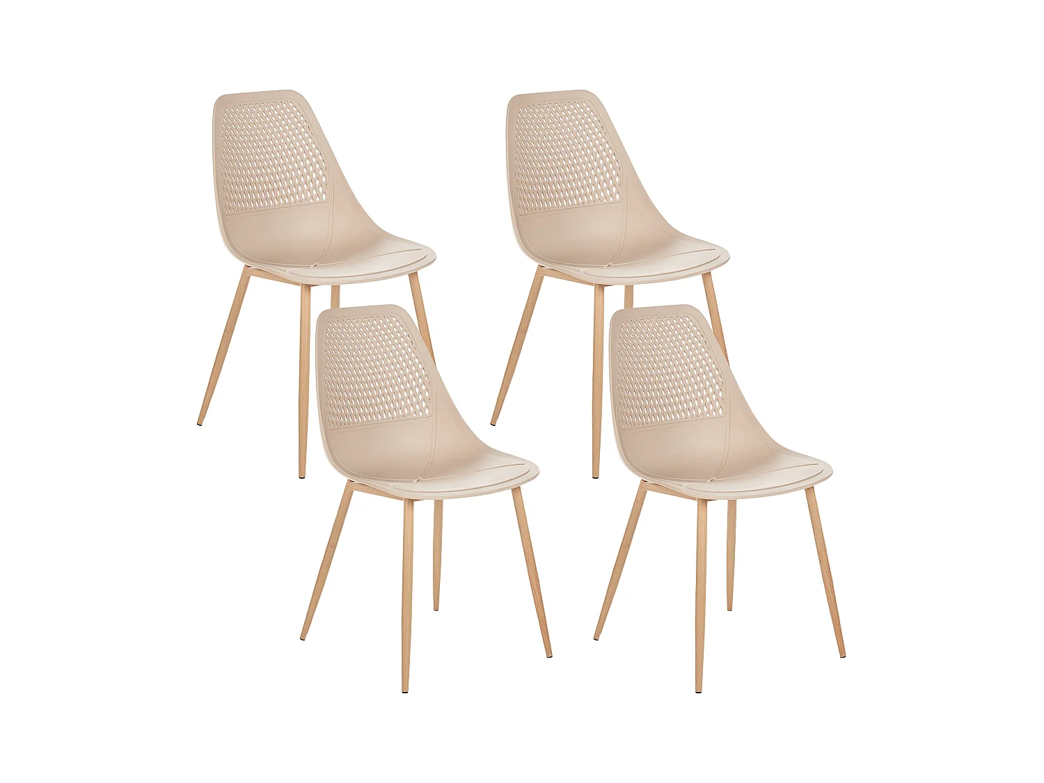Lot de 4 chaises de salle à manger HAZELTON Beige