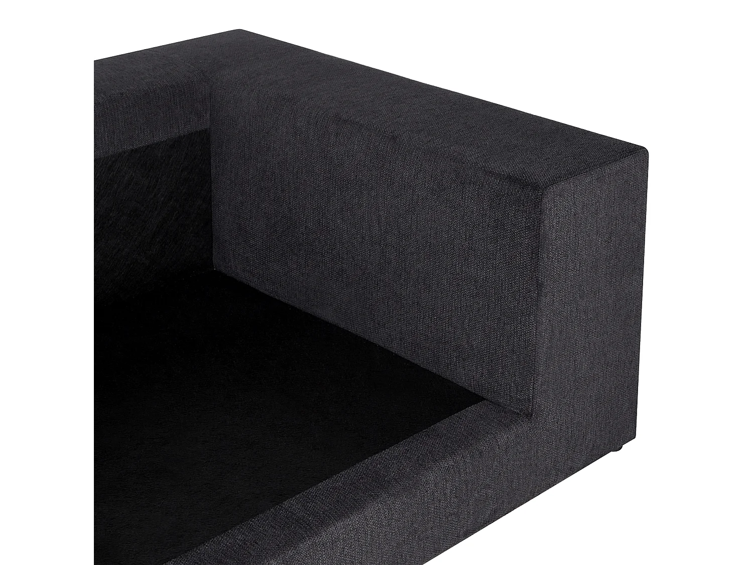 Sofá GLORVIKA Tecido Preto 3 lugares