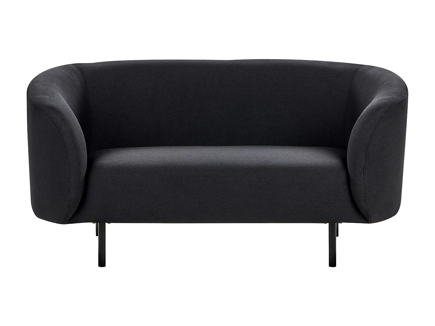 Sofa LOEN Stoff Schwarz 2-Sitzer