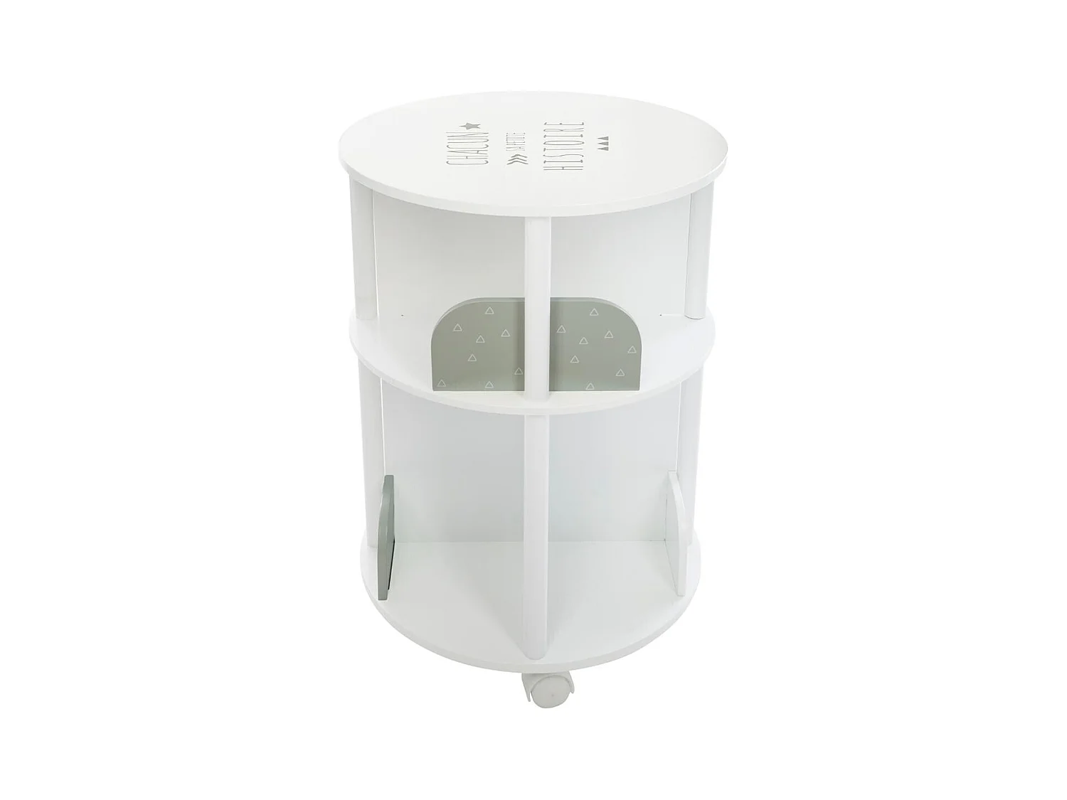 WELL HOME - Bibliothèque pour enfants rotonde gris Ø40x59cm