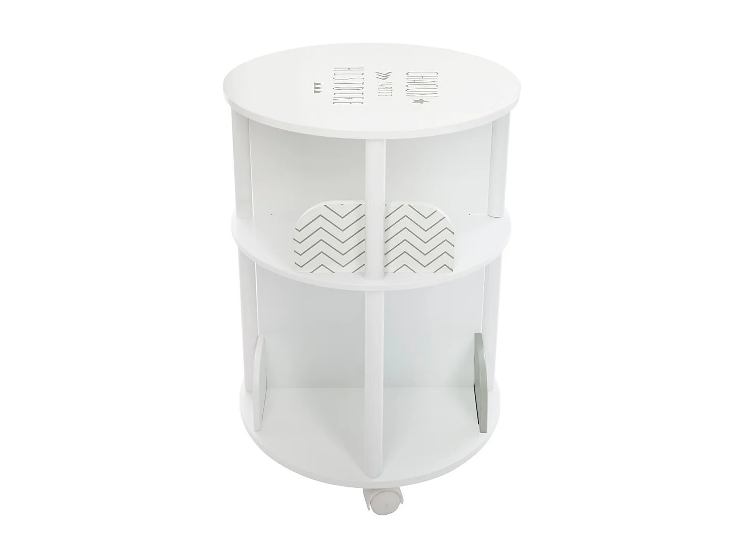 WELL HOME - Bibliothèque pour enfants rotonde gris Ø40x59cm