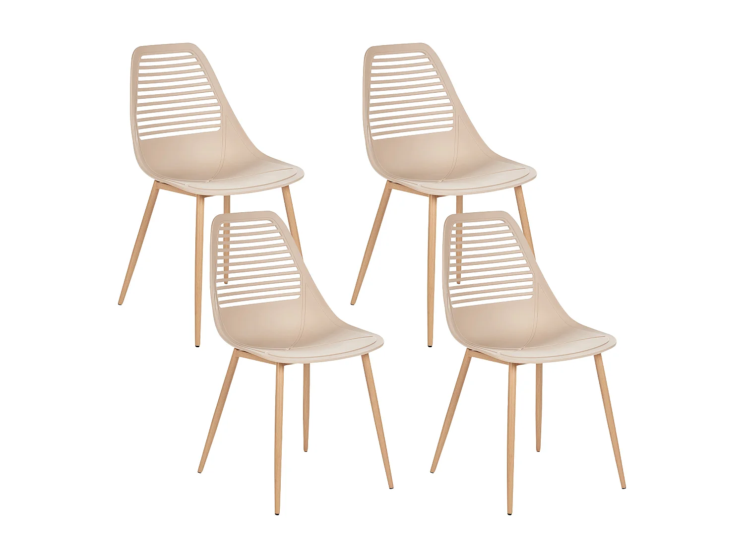 Conjunto de 4 sillas de comedor MONTELLO Beige
