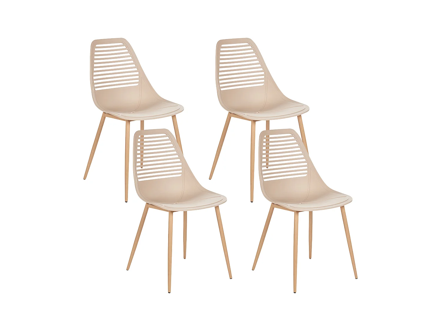 Lot de 4 chaises de salle à manger MONTELLO Beige