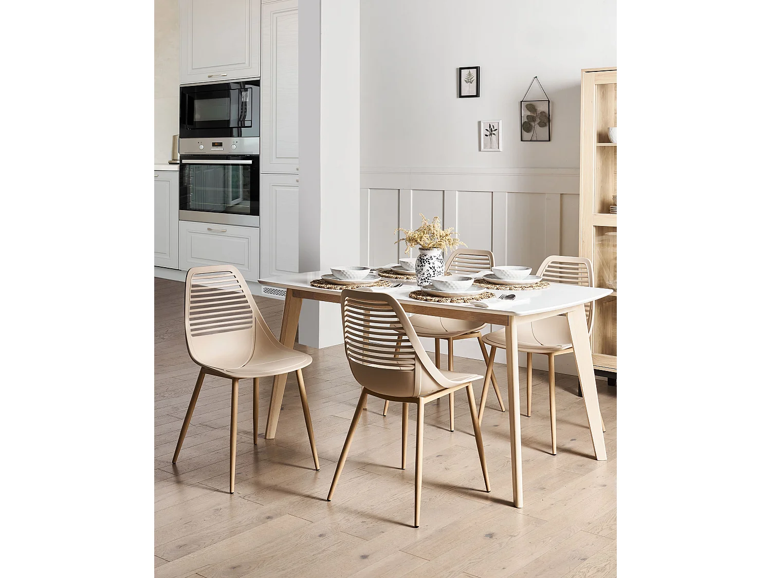 Lot de 4 chaises de salle à manger MONTELLO Beige