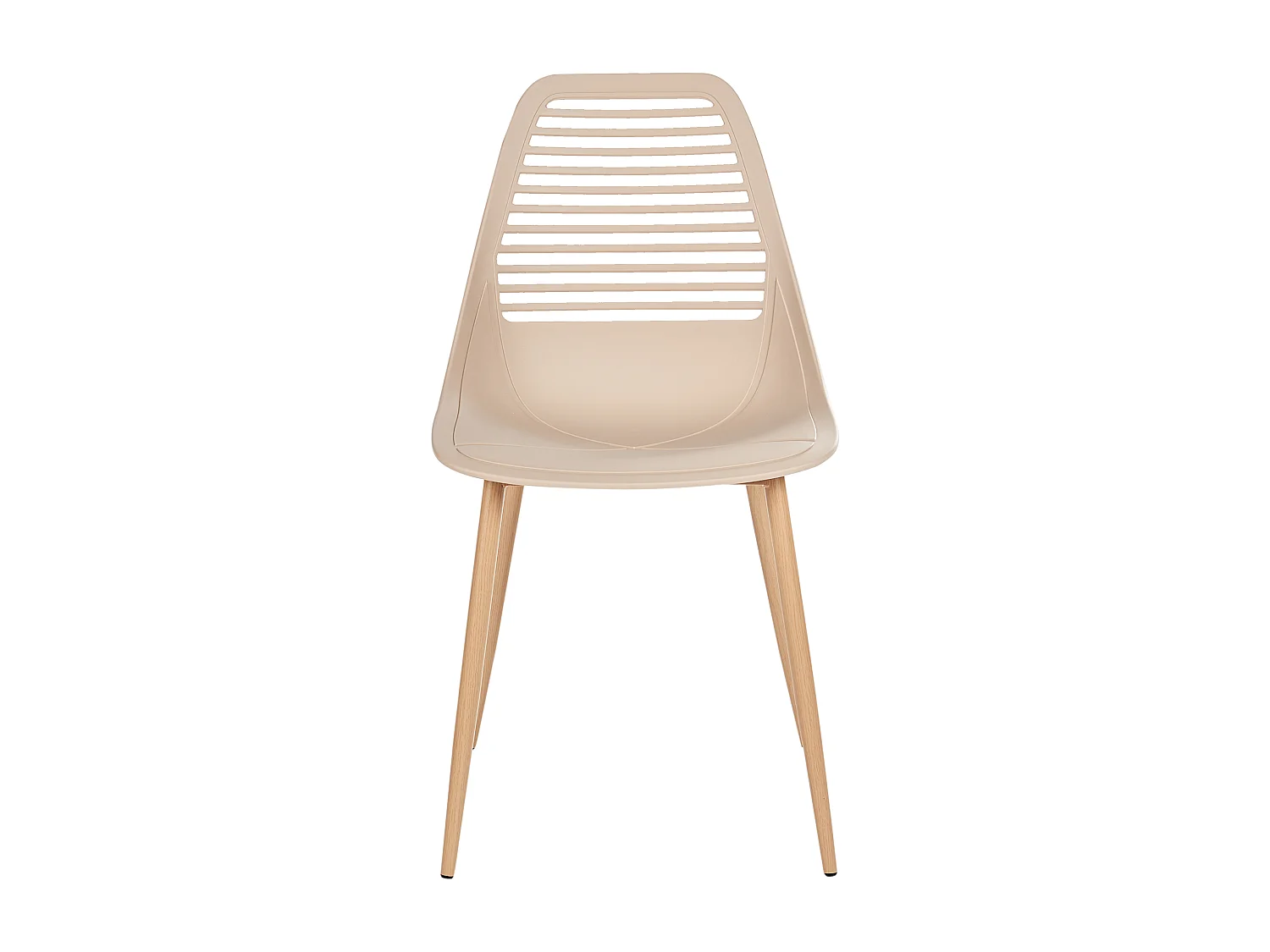 Esszimmerstuhl 4er Set Kunststoff Eisen Holzoptik beige moderner Stil Montello