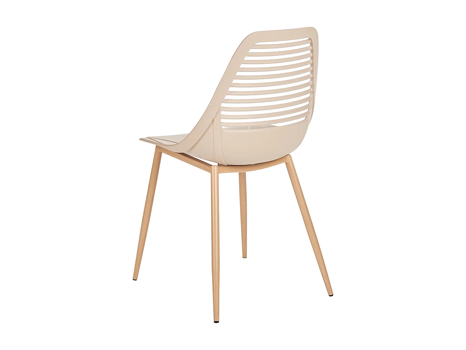 Esszimmerstuhl 4er Set Kunststoff Eisen Holzoptik beige moderner Stil Montello