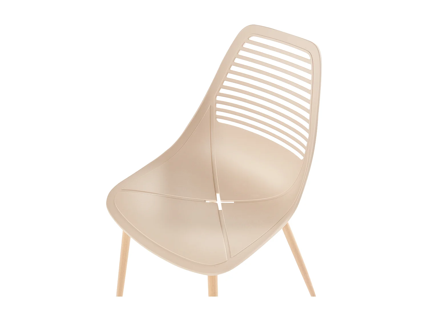 Esszimmerstuhl 4er Set Kunststoff Eisen Holzoptik beige moderner Stil Montello