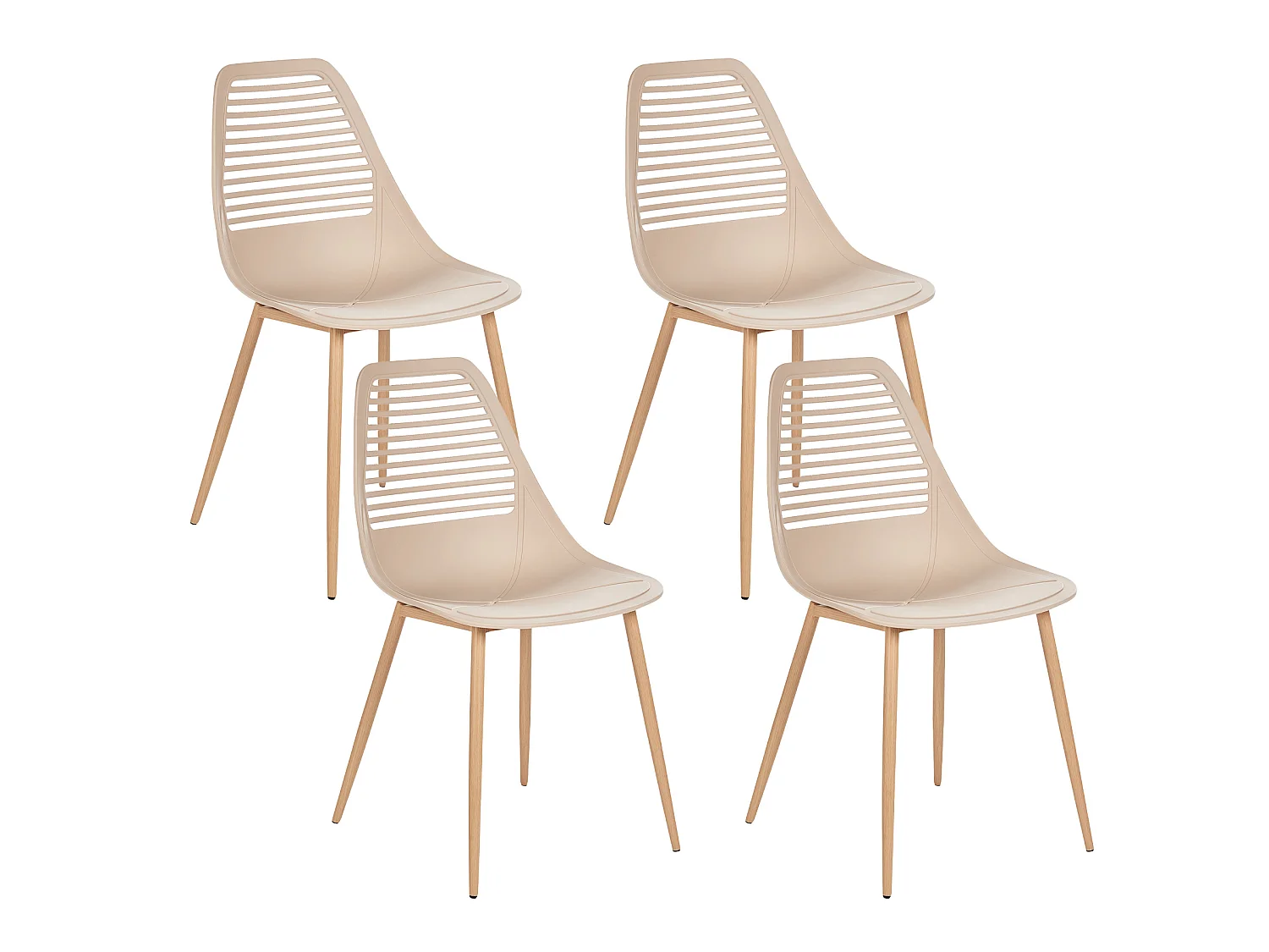 Set of 4 Dining Chairs MONTELLO Beige