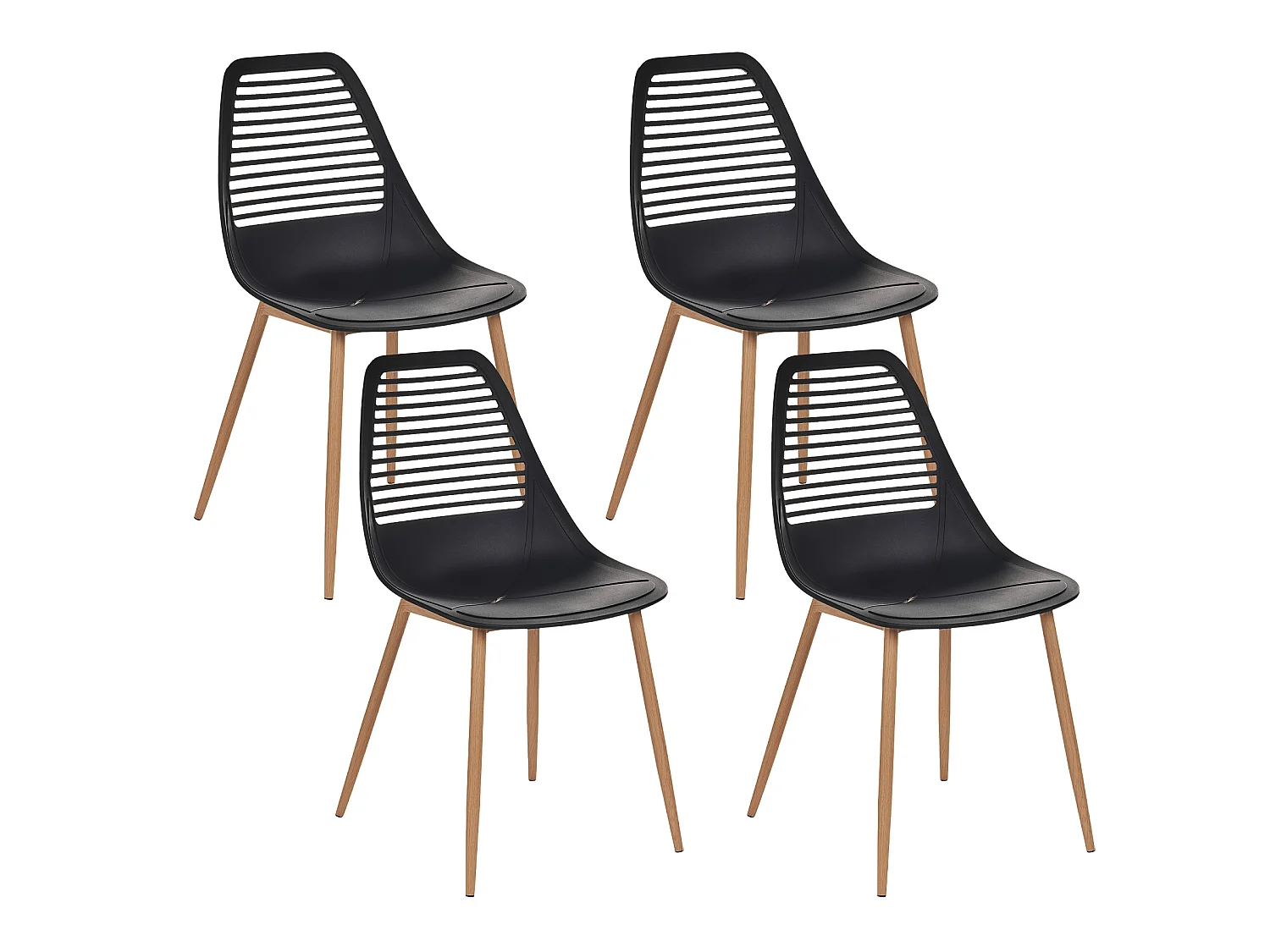 Lot de 4 chaises de salle à manger MONTELLO Noir