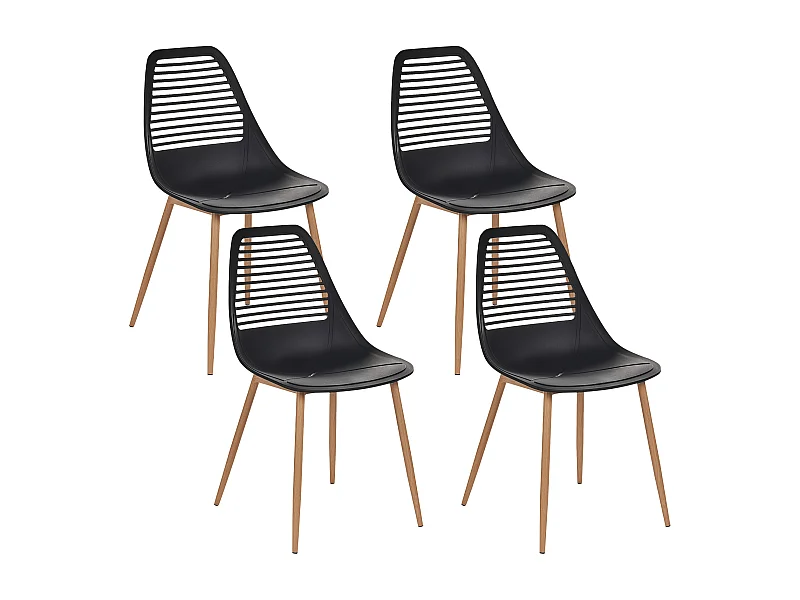 Set van 4 eetkamerstoelen MONTELLO Zwart