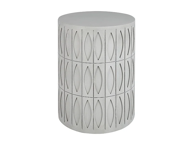 Beistelltisch grau rund ⌀ 45 cm Säulenform Betonoptik mit Muster Modern Deara