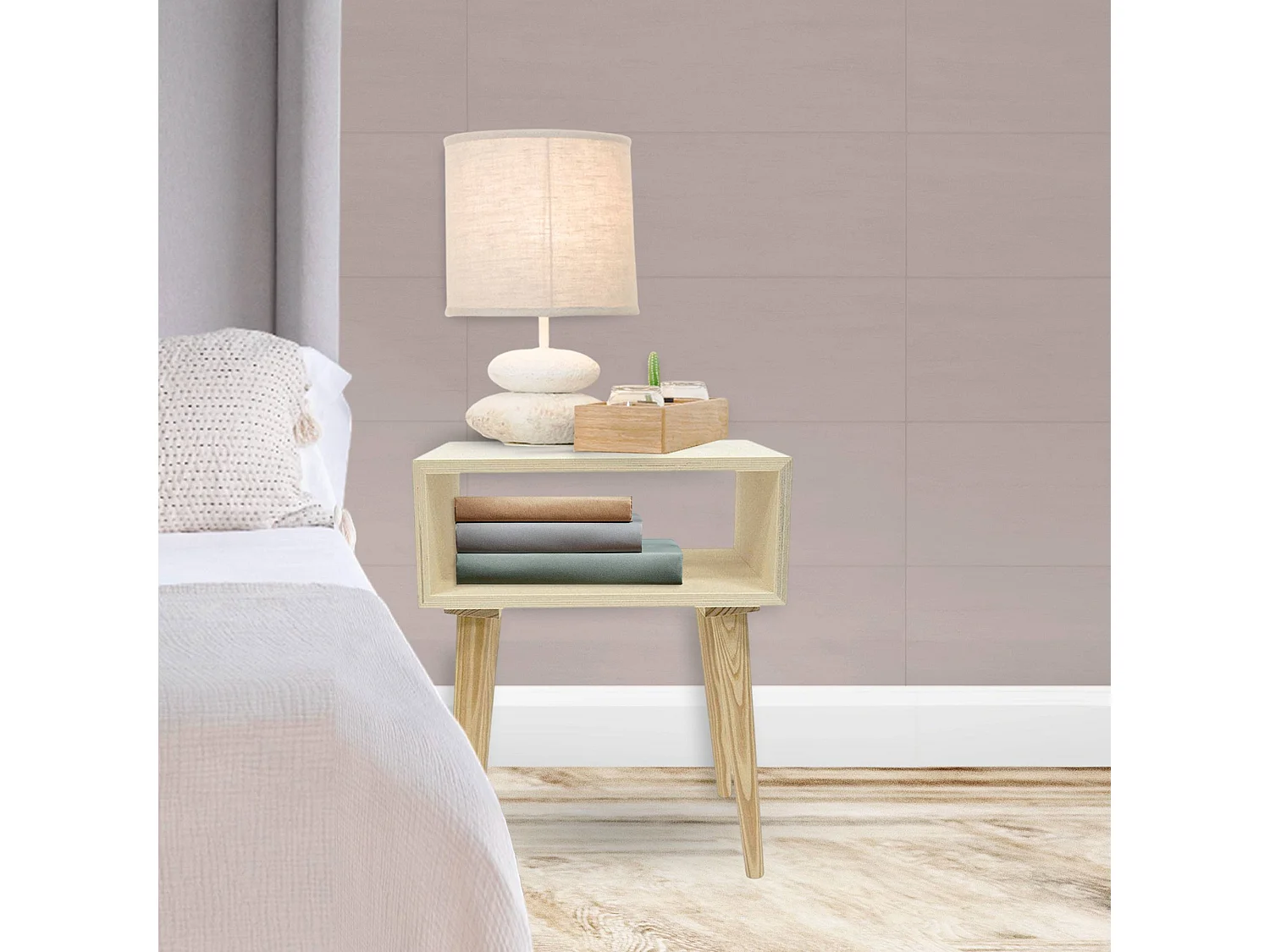 Mercury - Table d'appoint en bois marron 40x30x50cm