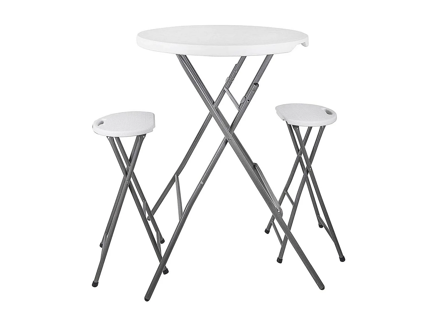 Table de bar en polyéthylène blanc Ø80x110cm