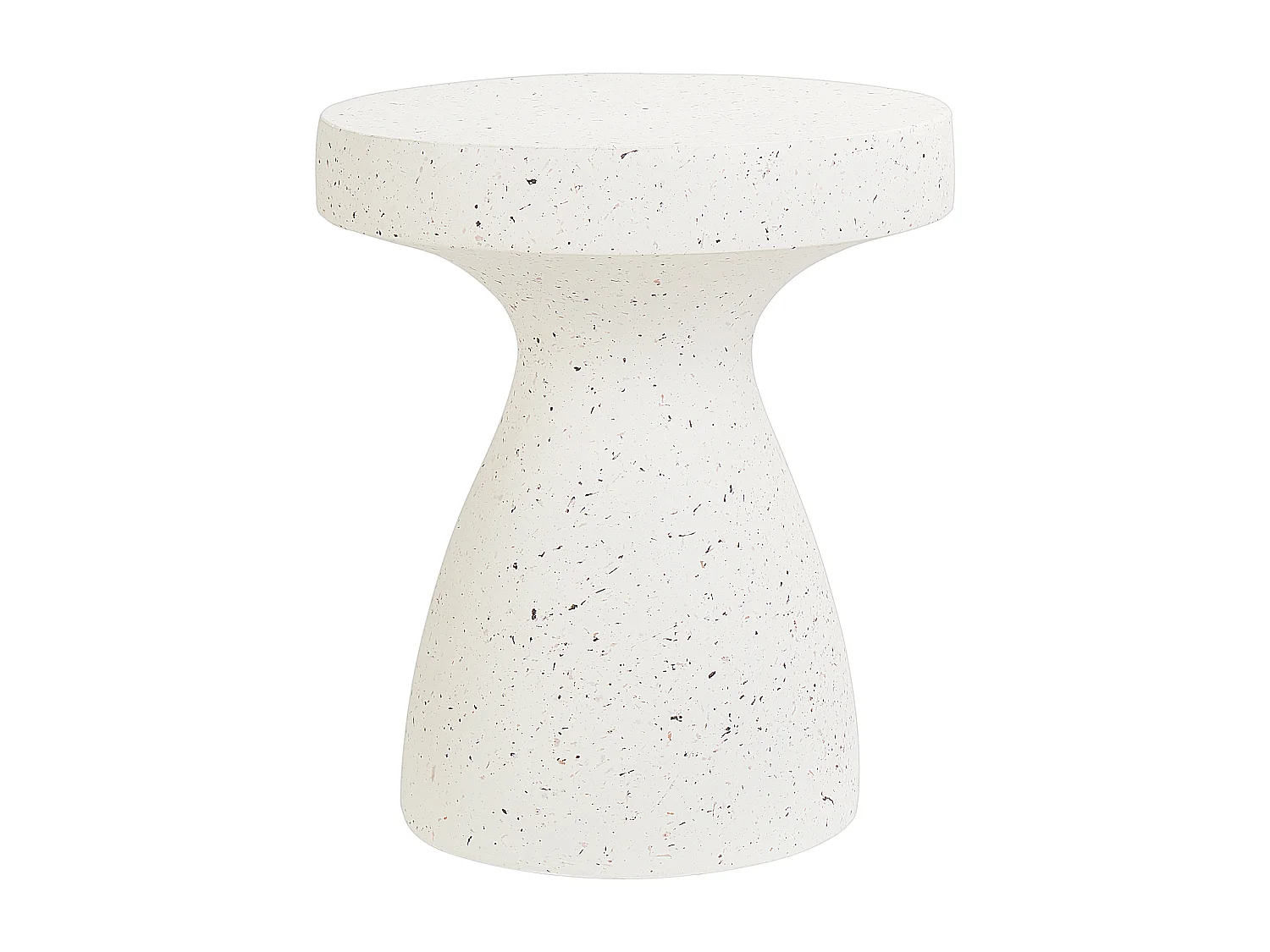 Table d'appoint BIVIERE 39 cm 39 cm Effet terrasse Terrazzo blanc