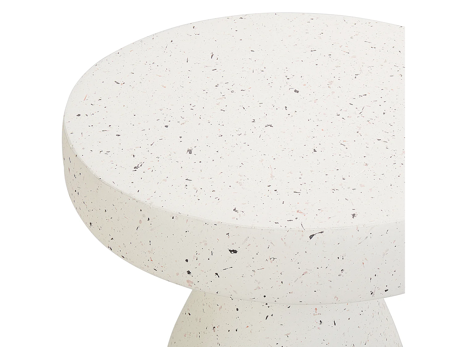 Table d'appoint BIVIERE 39 cm 39 cm Effet terrasse Terrazzo blanc