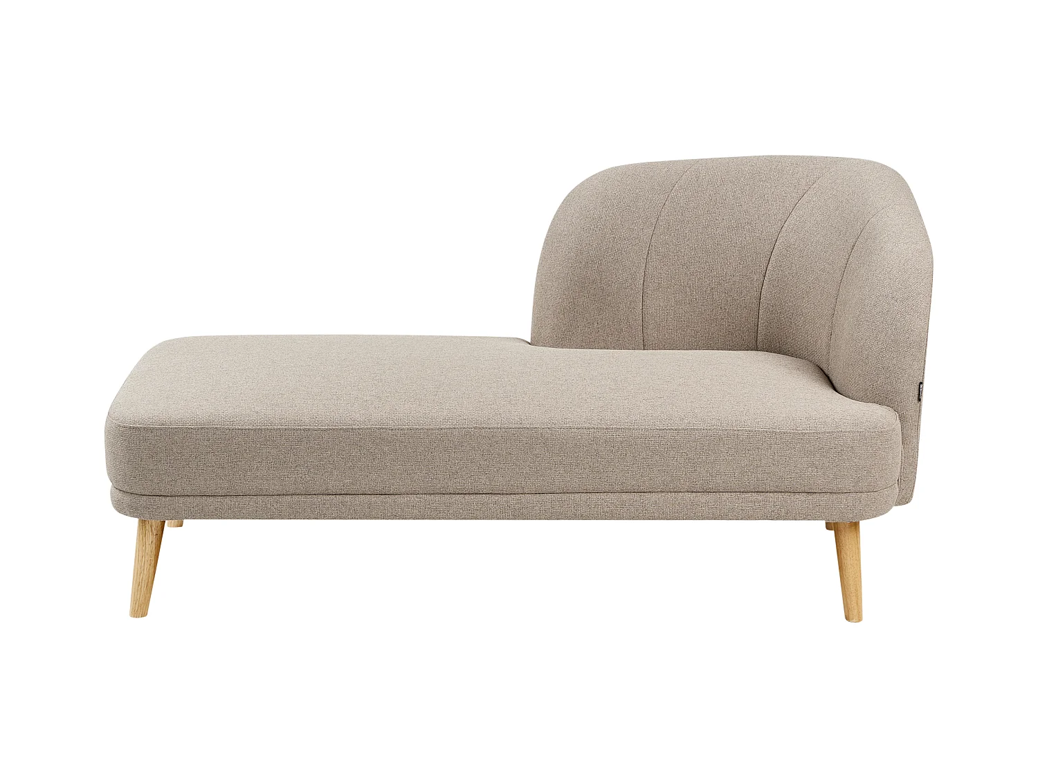 Chaise longue côté droit TANLAY Tissu Marron clair