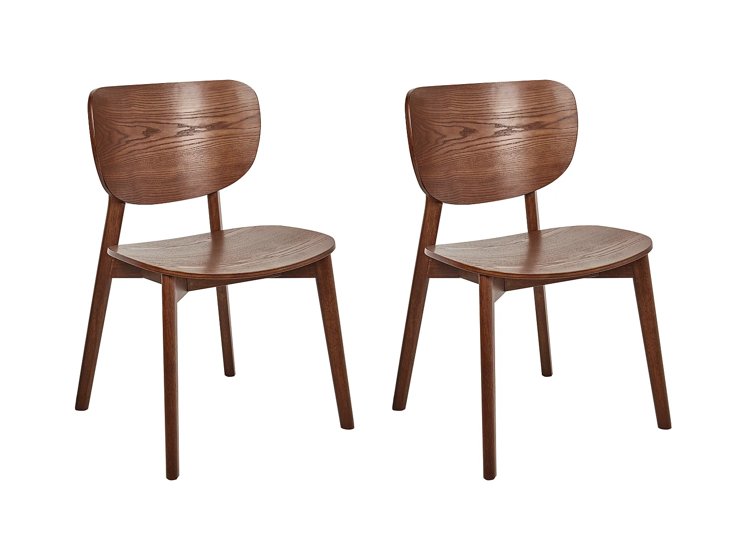 Lot de 2 chaises de salle à manger OVERLY Bois Marron foncé