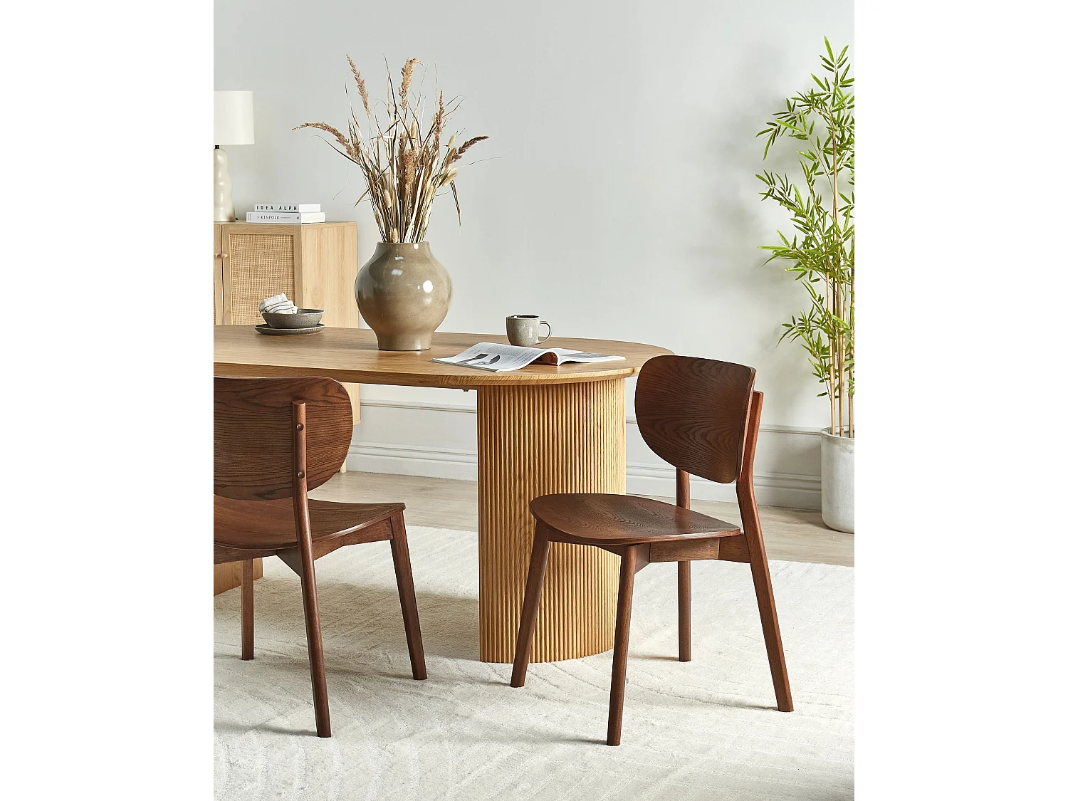 Lot de 2 chaises de salle à manger OVERLY Bois Marron