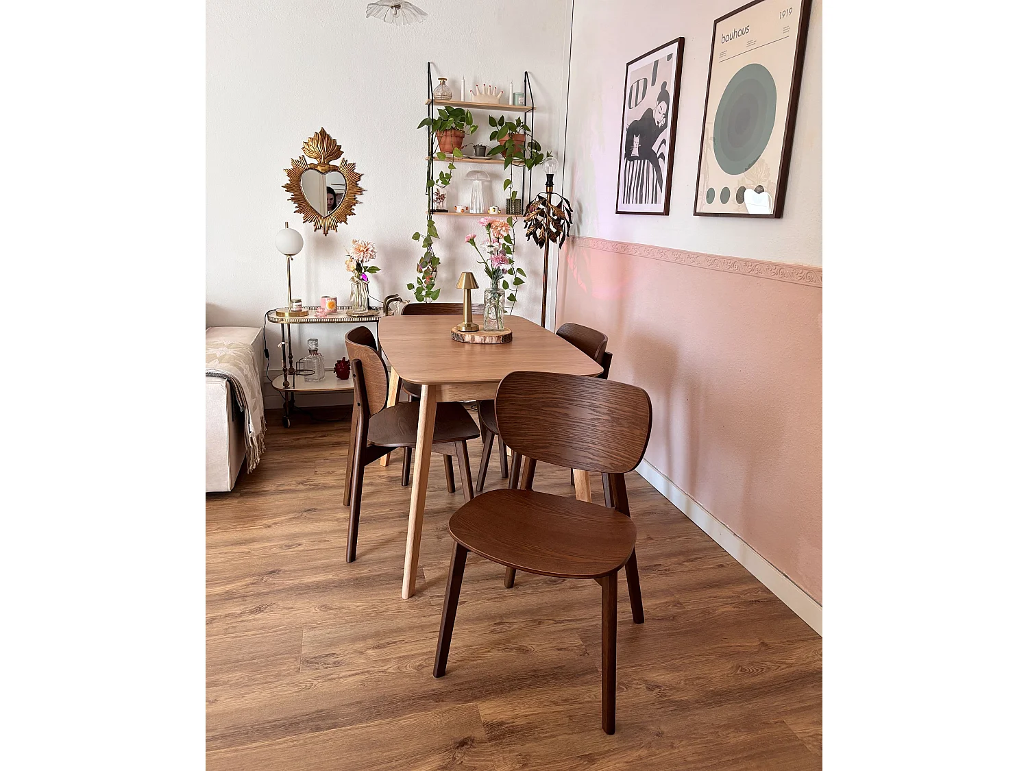Lot de 2 chaises de salle à manger OVERLY Bois Marron foncé
