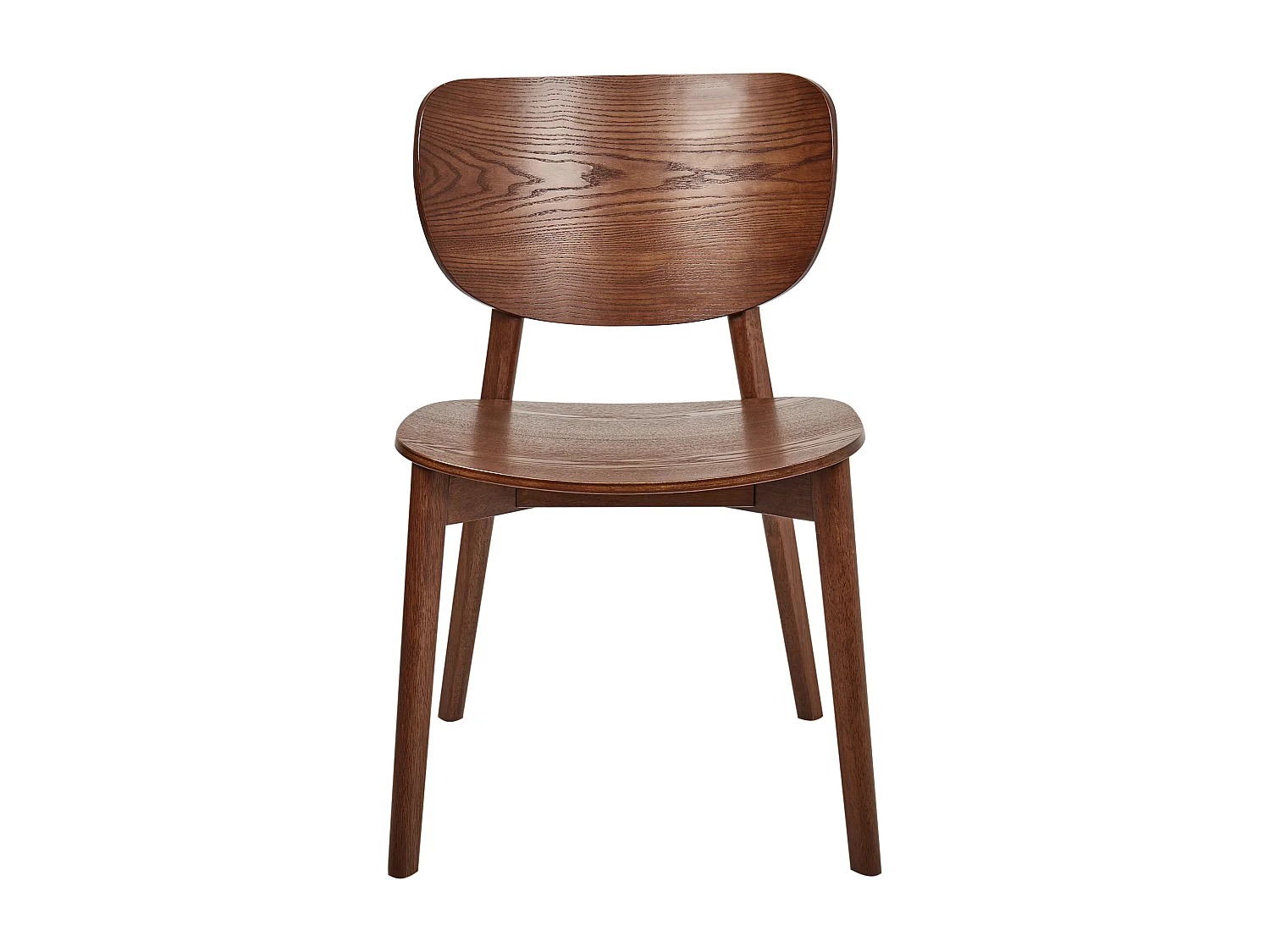 Esszimmerstuhl 2er Set Gummibaumrahmen und -beine Dunkles Holz Overly