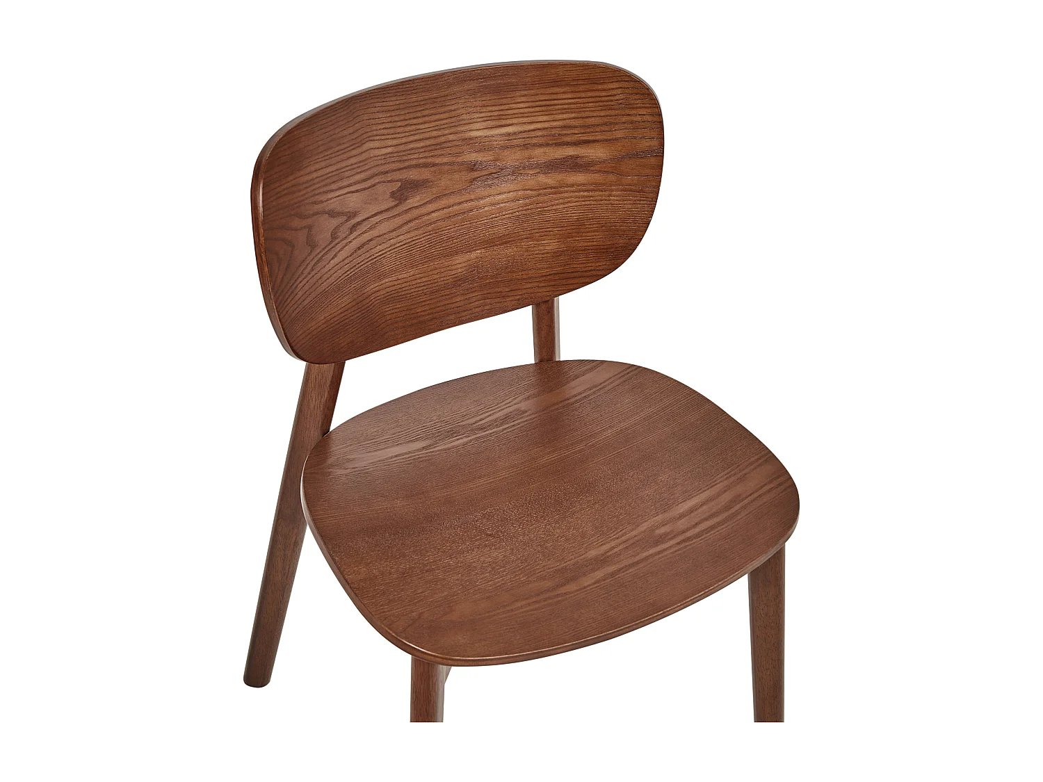 Esszimmerstuhl 2er Set Gummibaumrahmen und -beine Dunkles Holz Overly