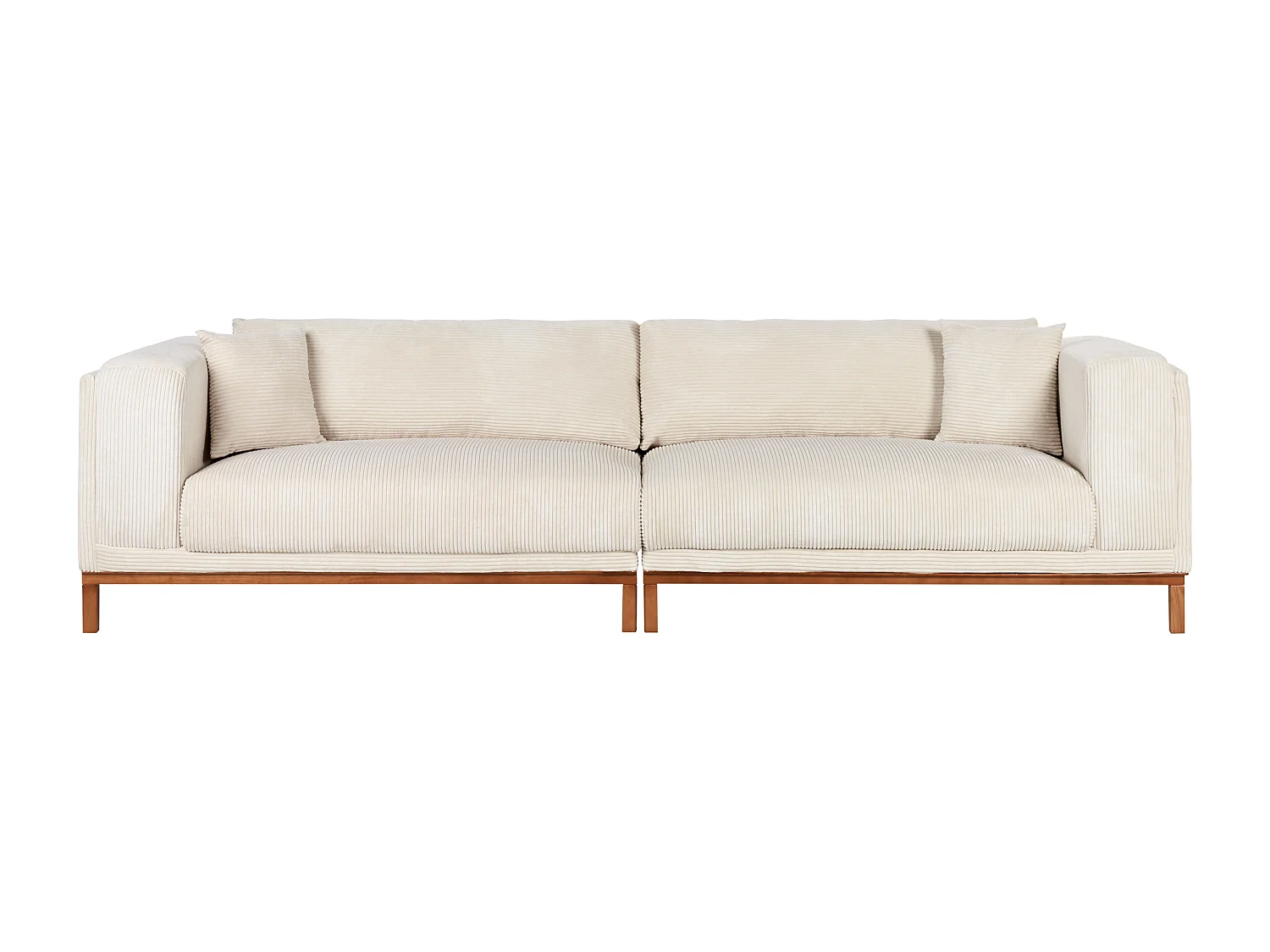 Canapé 4 places VENG Velours côtelé Beige clair