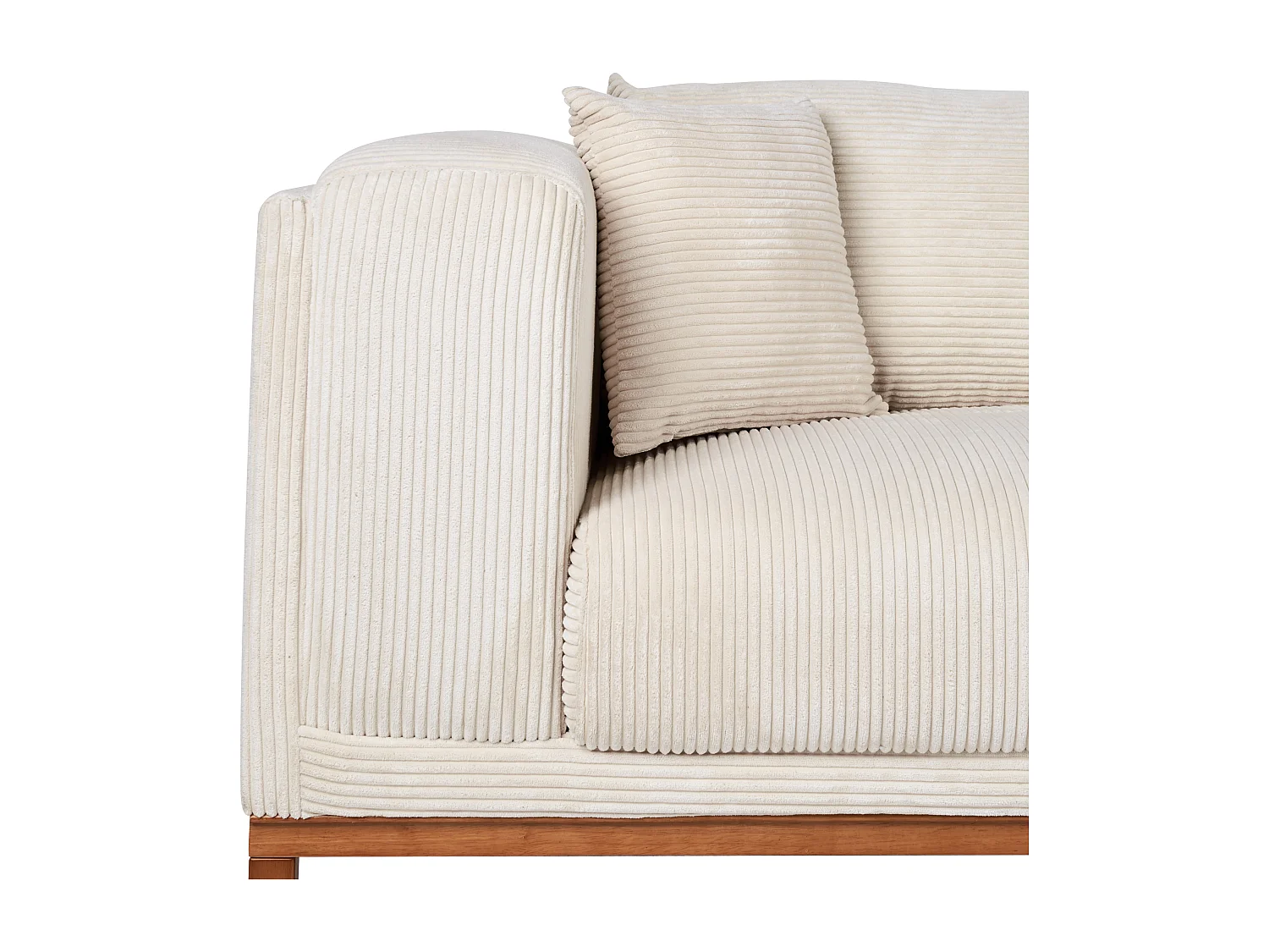 Canapé 4 places VENG Velours côtelé Beige clair